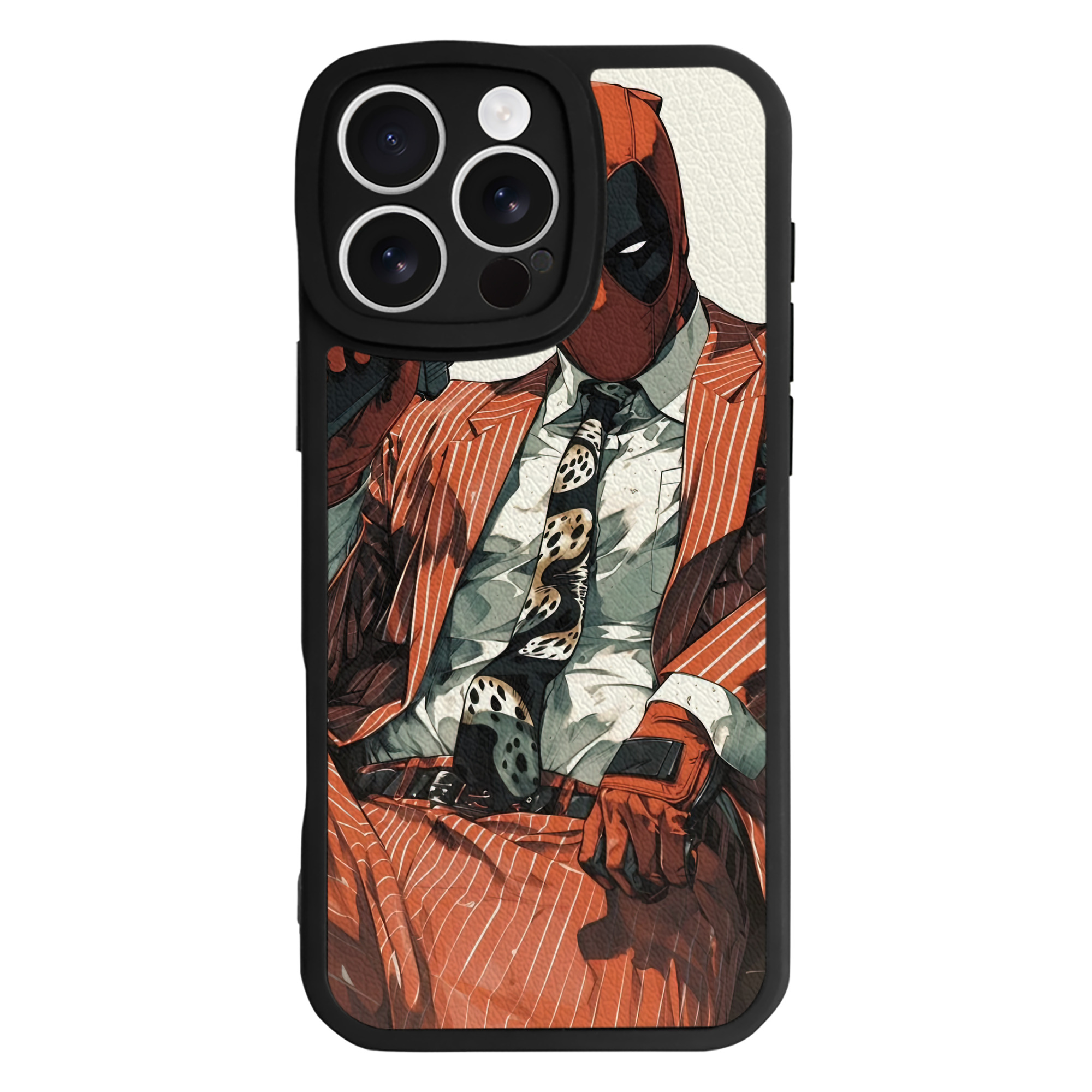 （画像用） Deadpool デッドプール 【iPhone 16シリーズ対応】シリコンスマホケース（レザー調） 材質：シリコン
